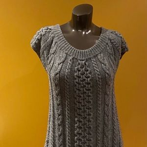Grey thick cable knit free people dress